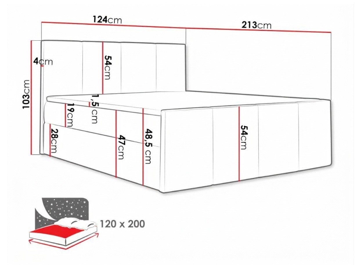 Boxspring postelja Ventus (Kameleon 37)