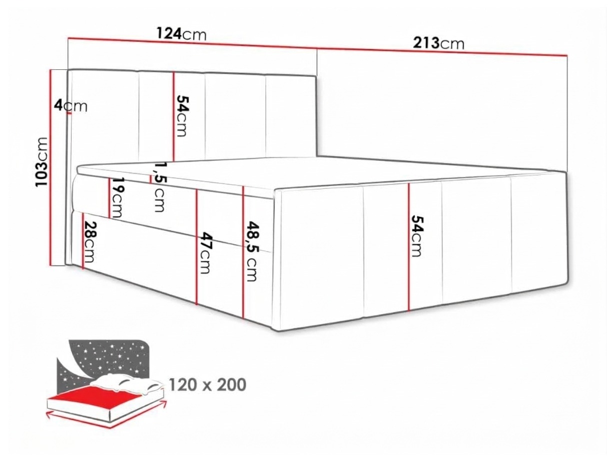 Boxspring postelja Ventus (Kameleon 48)