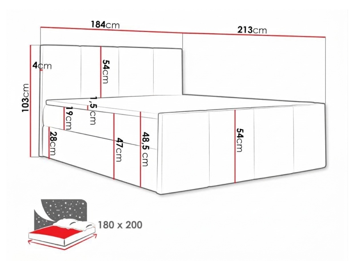 Boxspring postelja Ventus (Kameleon 59)