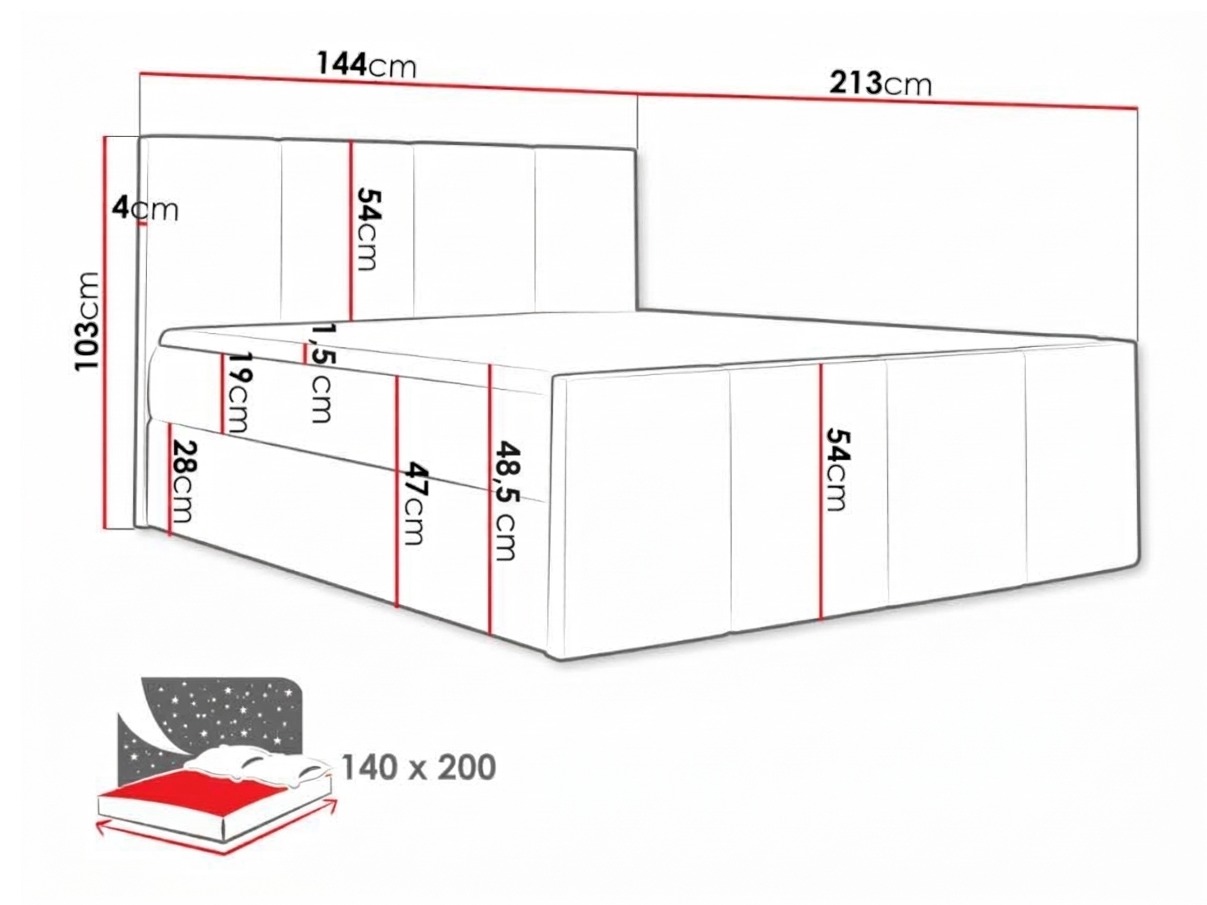 Boxspring postelja Ventus (Kameleon 72)