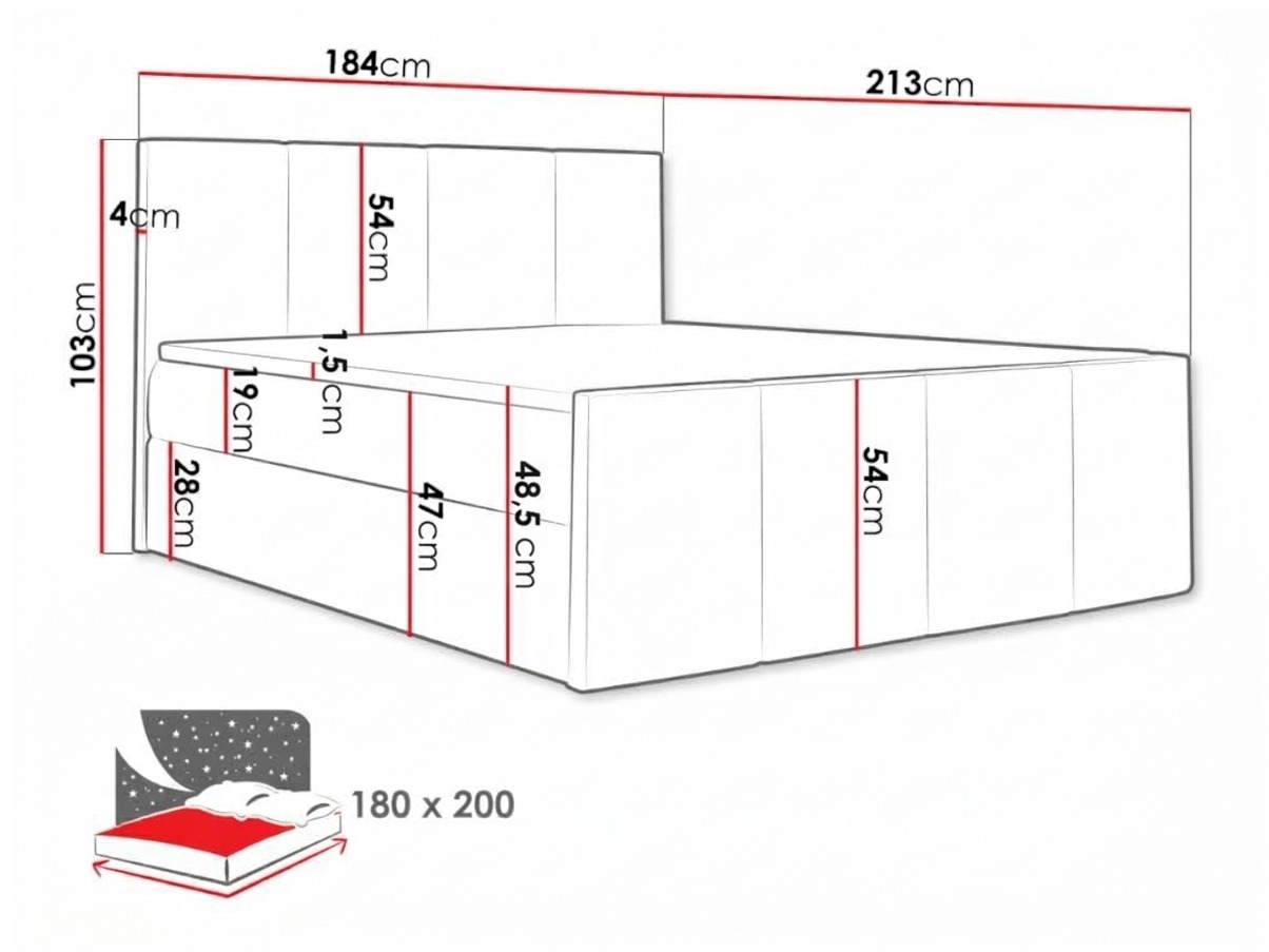 Boxspring postelja Ventus (Kameleon 72)