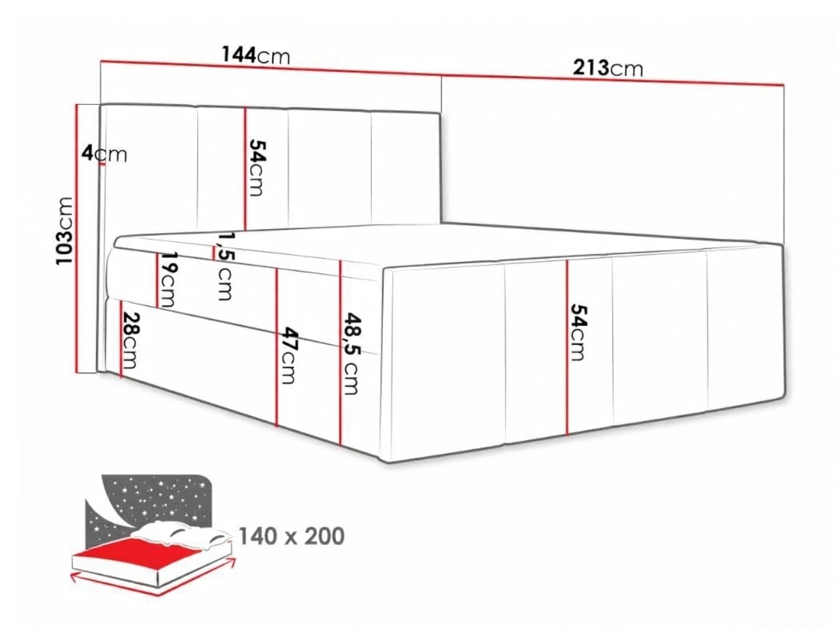 Boxspring postelja Ventus (Soft 033)