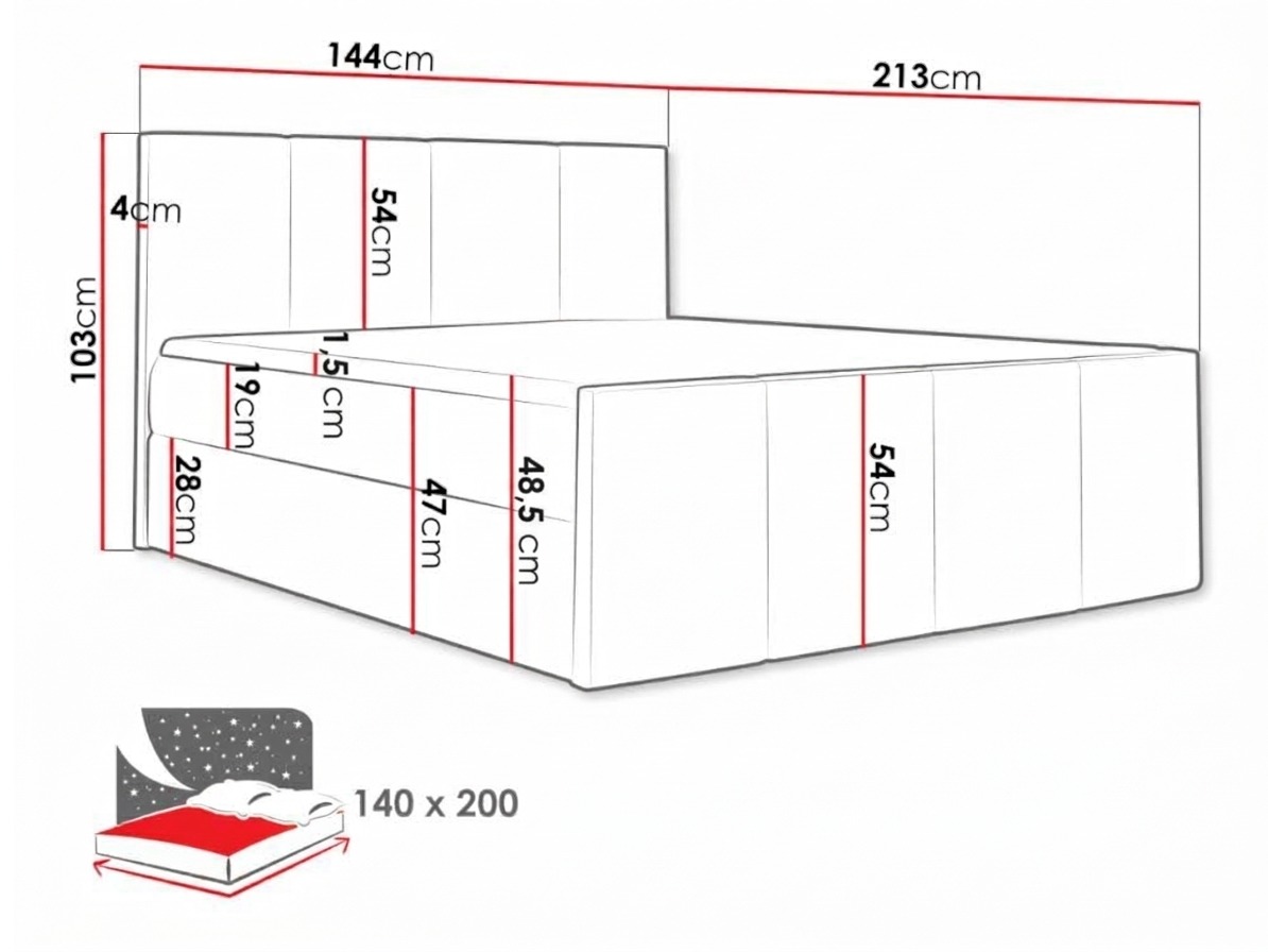 Boxspring postelja Ventus (Zetta 291)