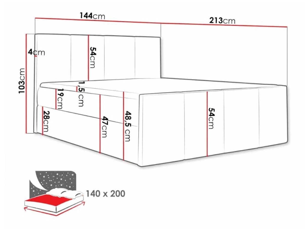 Boxspring postelja Ventus (Zetta 302)