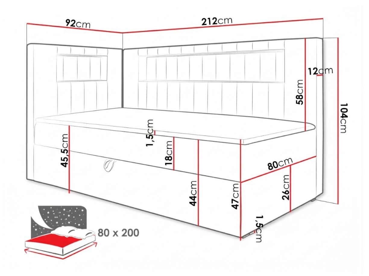 Boxspring postelja Lucus VIII (Soft 017 + Fresh 14)