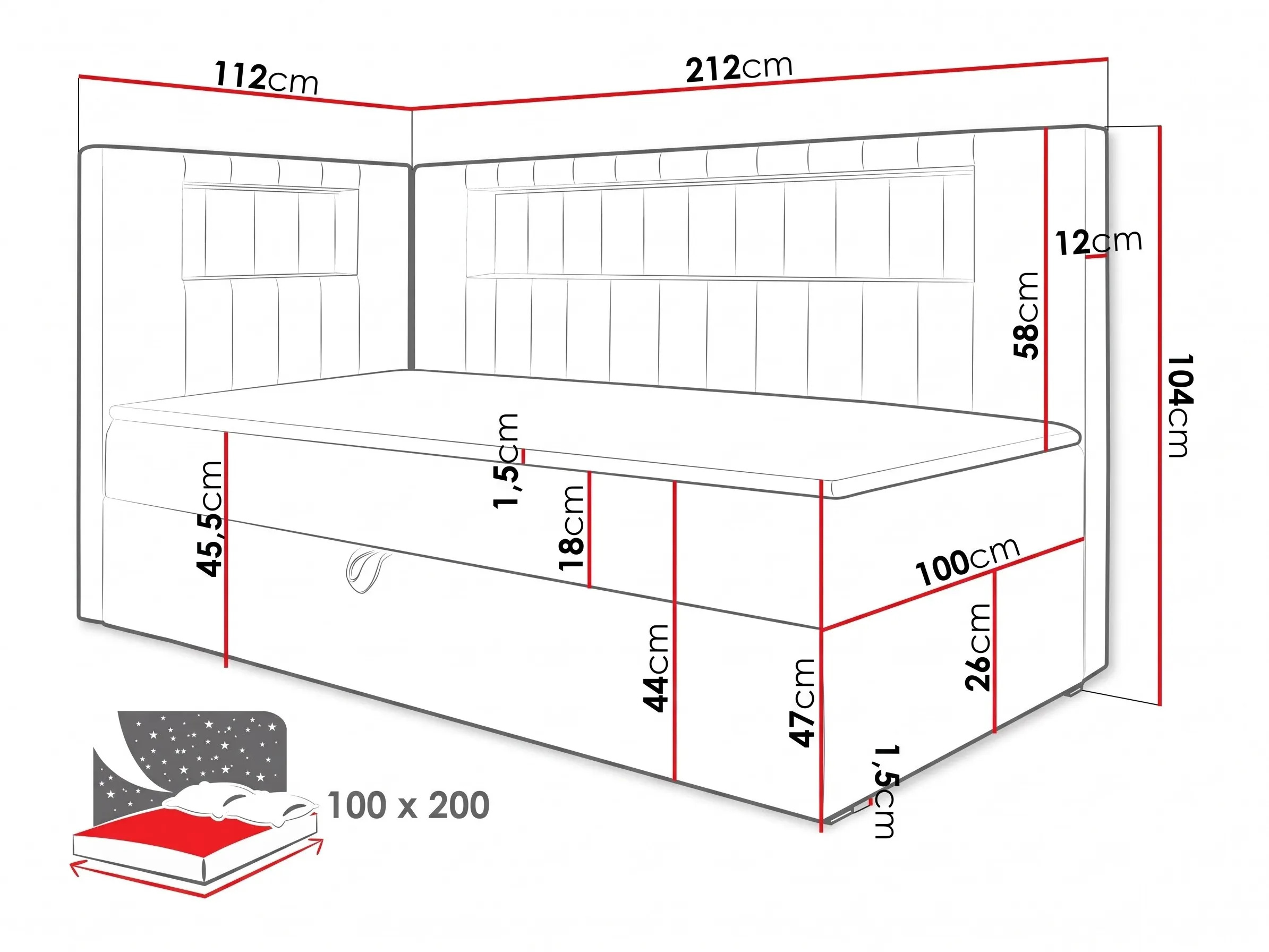 Boxspring postelja Lucus VIII (Soft 017 + Fresh 4)