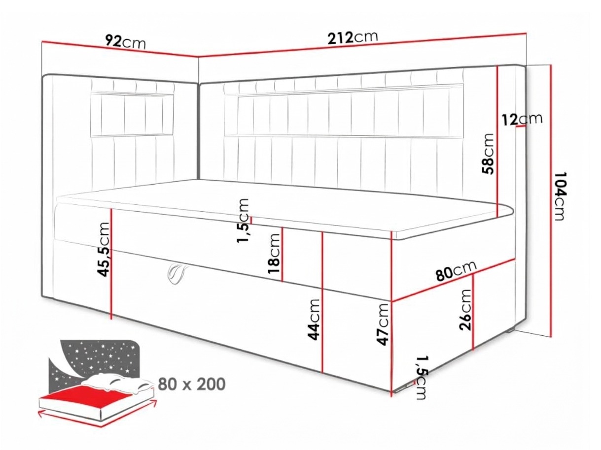 Boxspring postelja Lucus VIII (Soft 017 + Fresh 8)