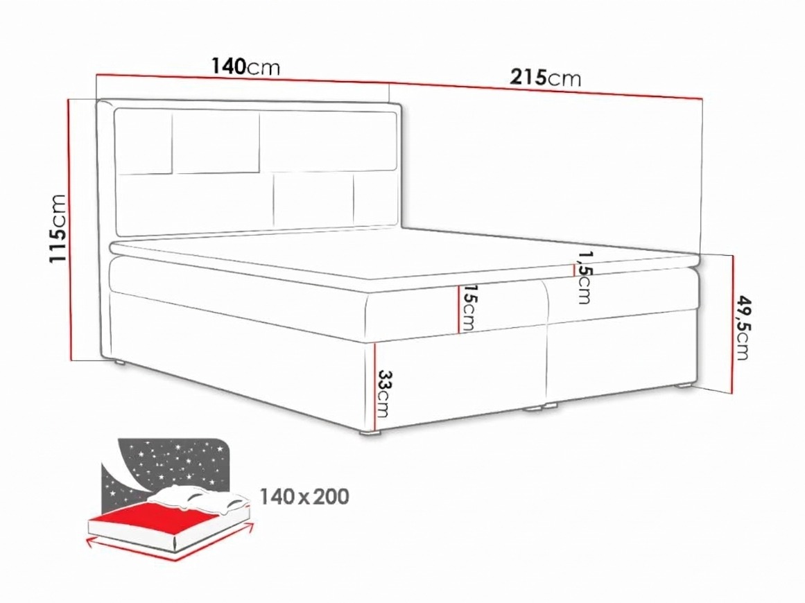 Boxspring postelja Pomona 115 (Victoria 14 865)