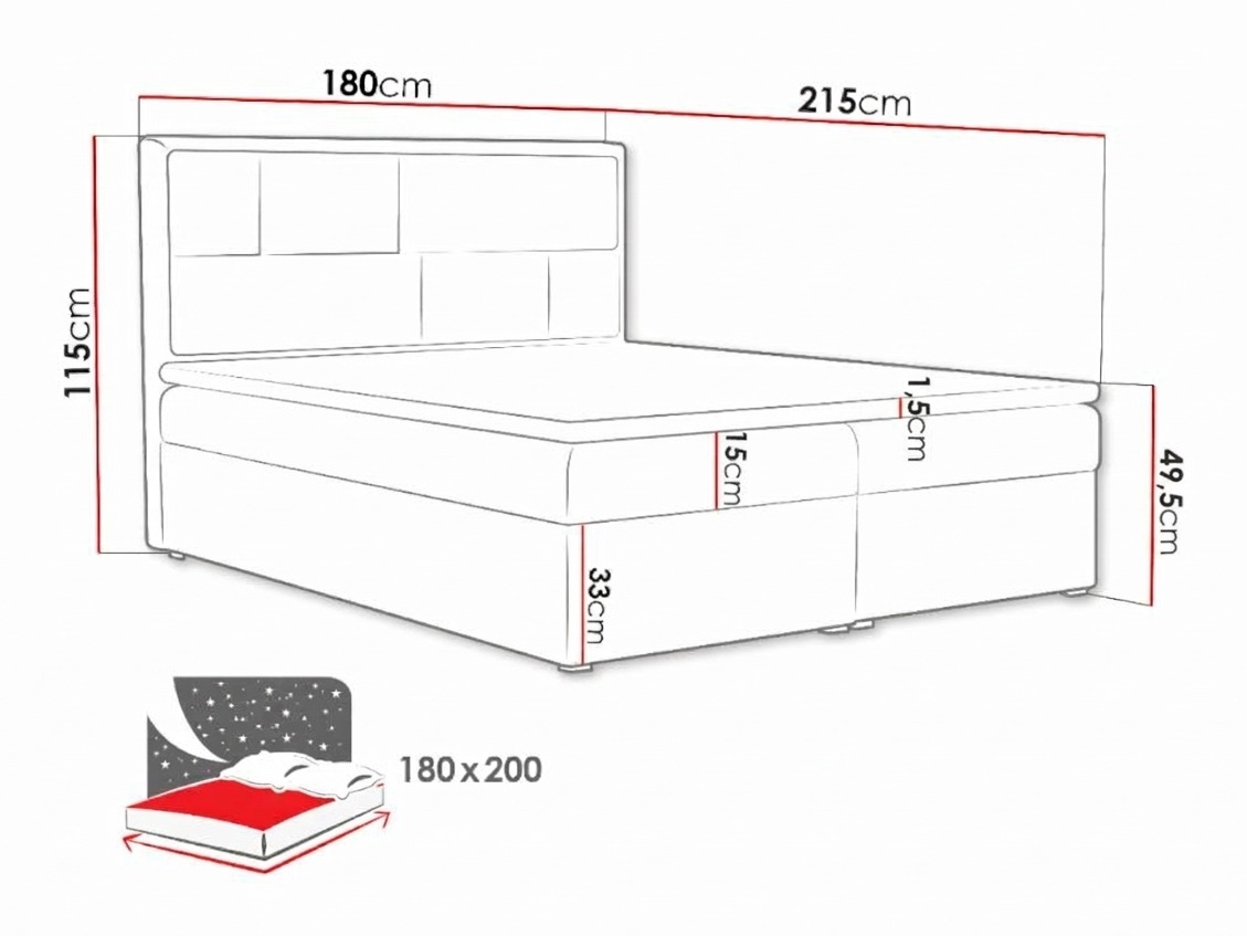 Boxspring postelja Pomona 115 (Victoria 14 869)