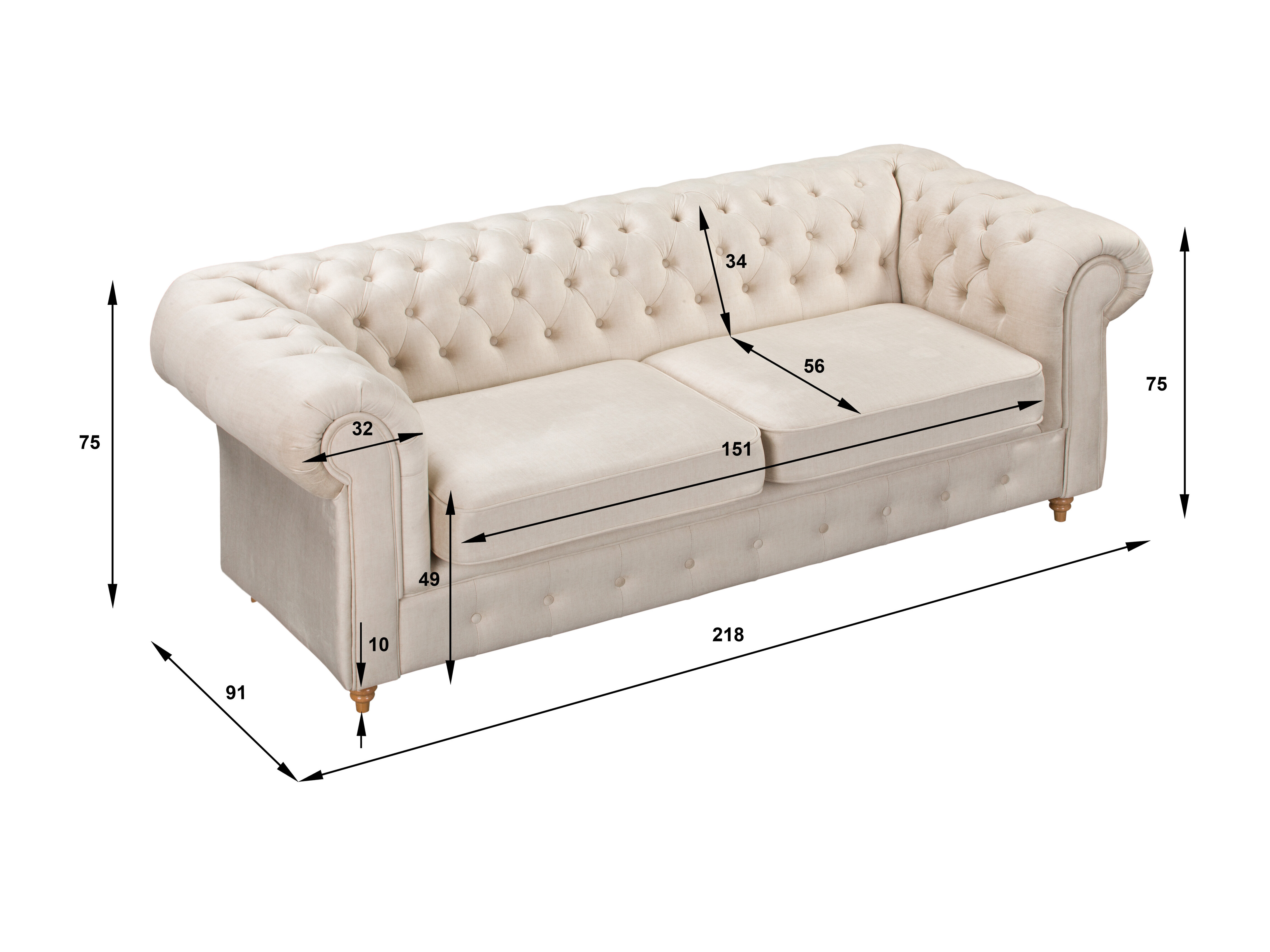 Kavč chesterfield Elitala 108 (Vogue 09)