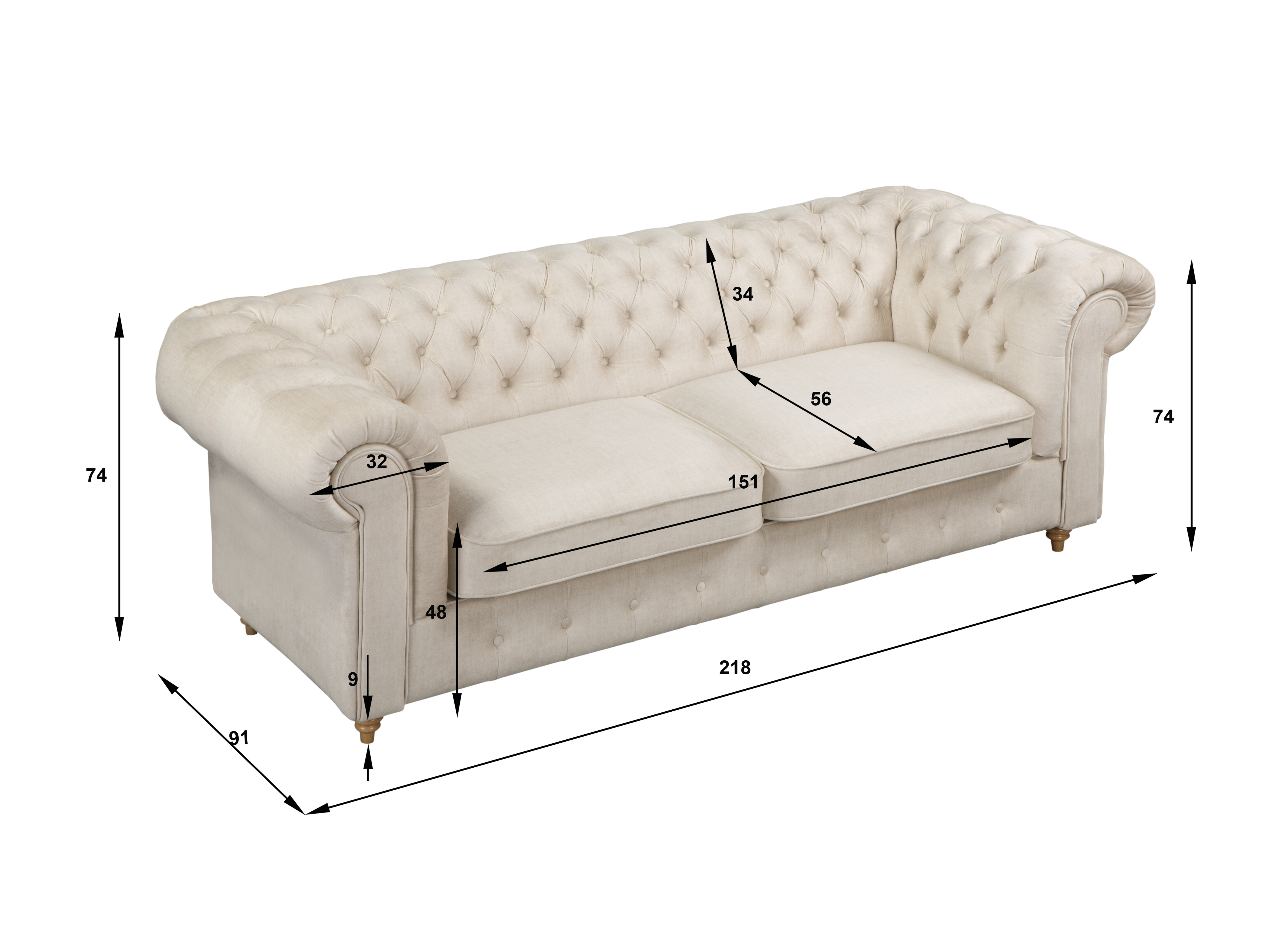 Kavč chesterfield Elitala 108 (Vogue 17)