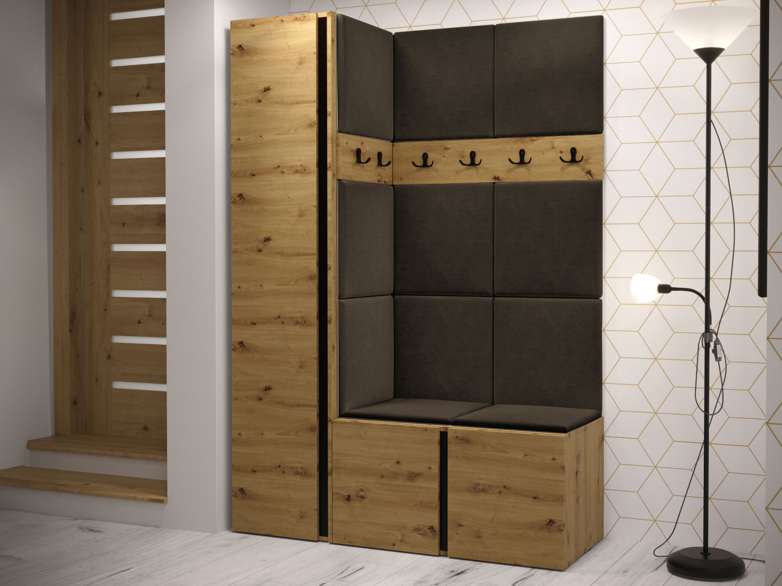 Komplet za predsobo Pinis IX (Artisan hrast)