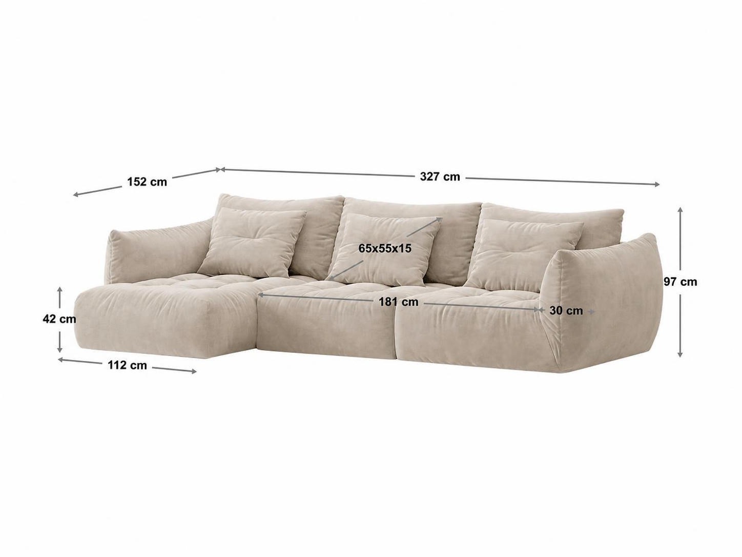Modularna kotna sedežna garnitura Benorli 111 (Bluvel 48)