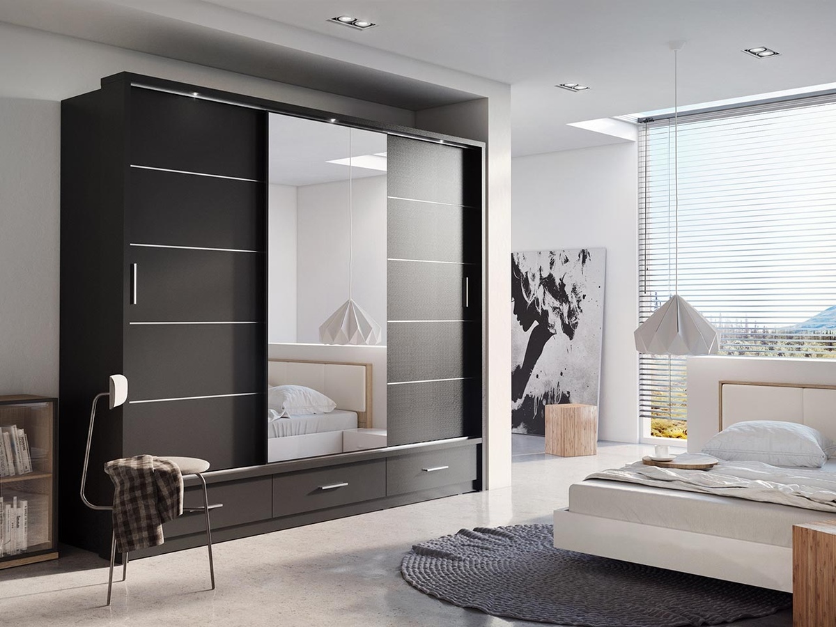 Garderobna omara Fresno 100 (Črna)