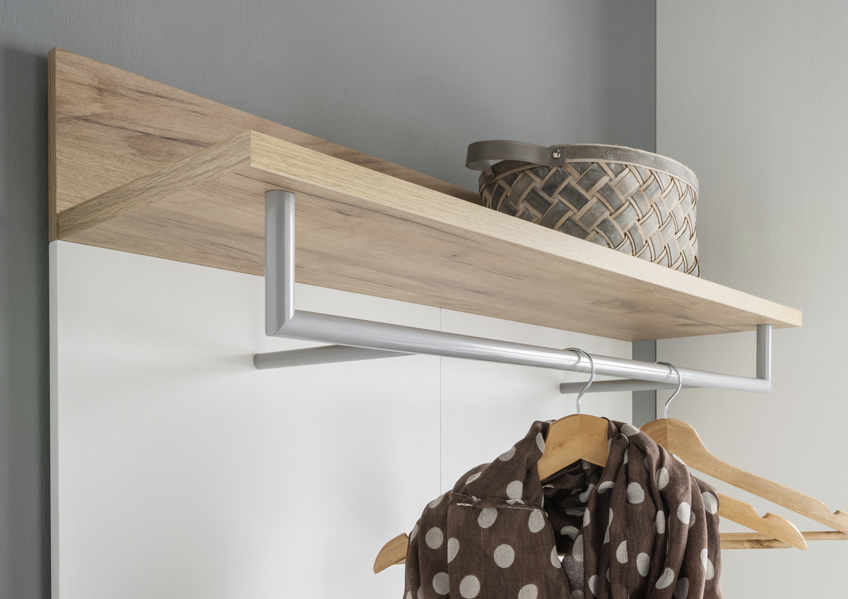 Obešalnik Nuveno 103 (Bela + Navarra hrast)