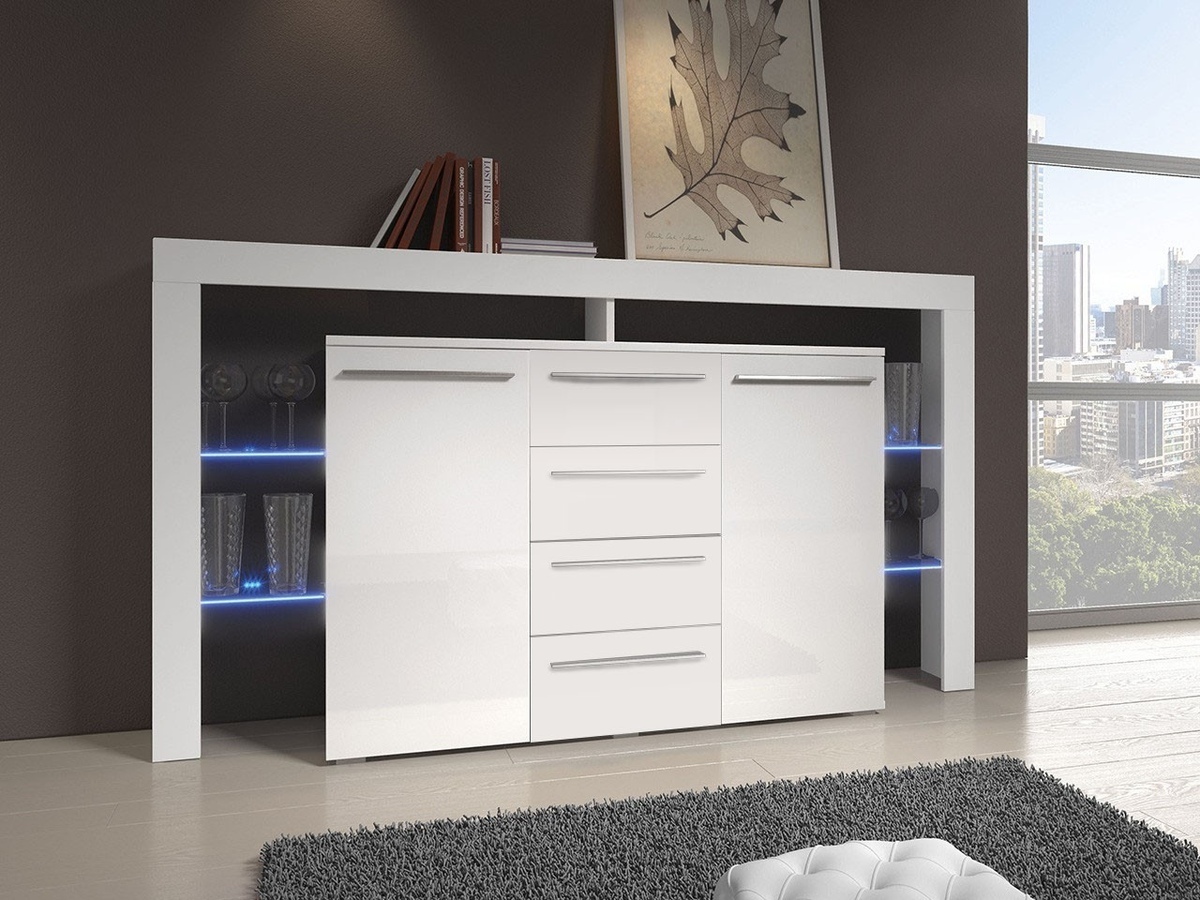 Komoda Nashville 106 (Bela + Sijaj bela)